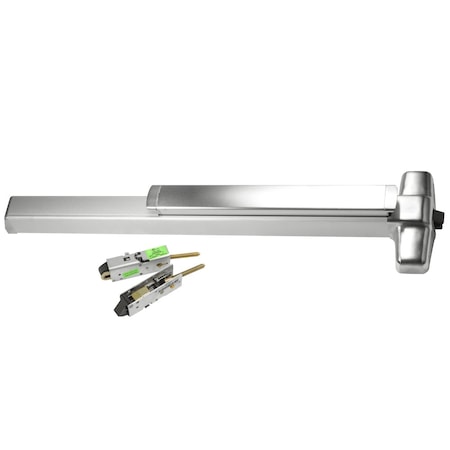 Von Duprin Grade 1 Concealed Vertical Rod Exit Bar, Wide Stile Pushpad, 36-in Fire-rated Device, 80-in to 100-i QEL9847EO-F 3 26D